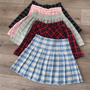 SHEIN set of 5 Plaid Pleated school girl Mini Skirts
